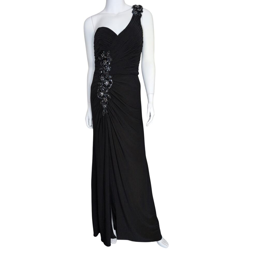 VTG Cache Evening Gown Ruched Beaded 8 Elegant Old Hollywood Glam Evening Dress‎